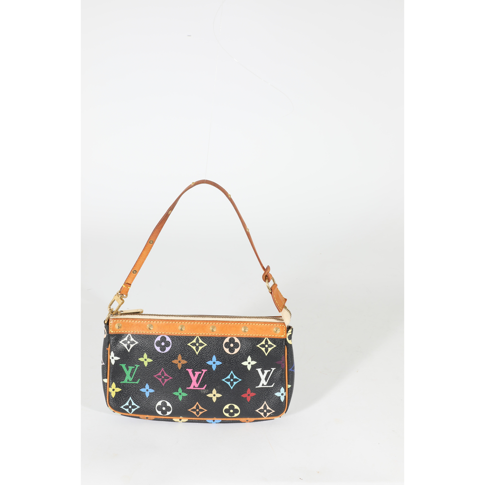 LOUIS VUITTON x Takashi Murakami Black Multicolor Canvas Pochette Accessories - Picture 7 of 7